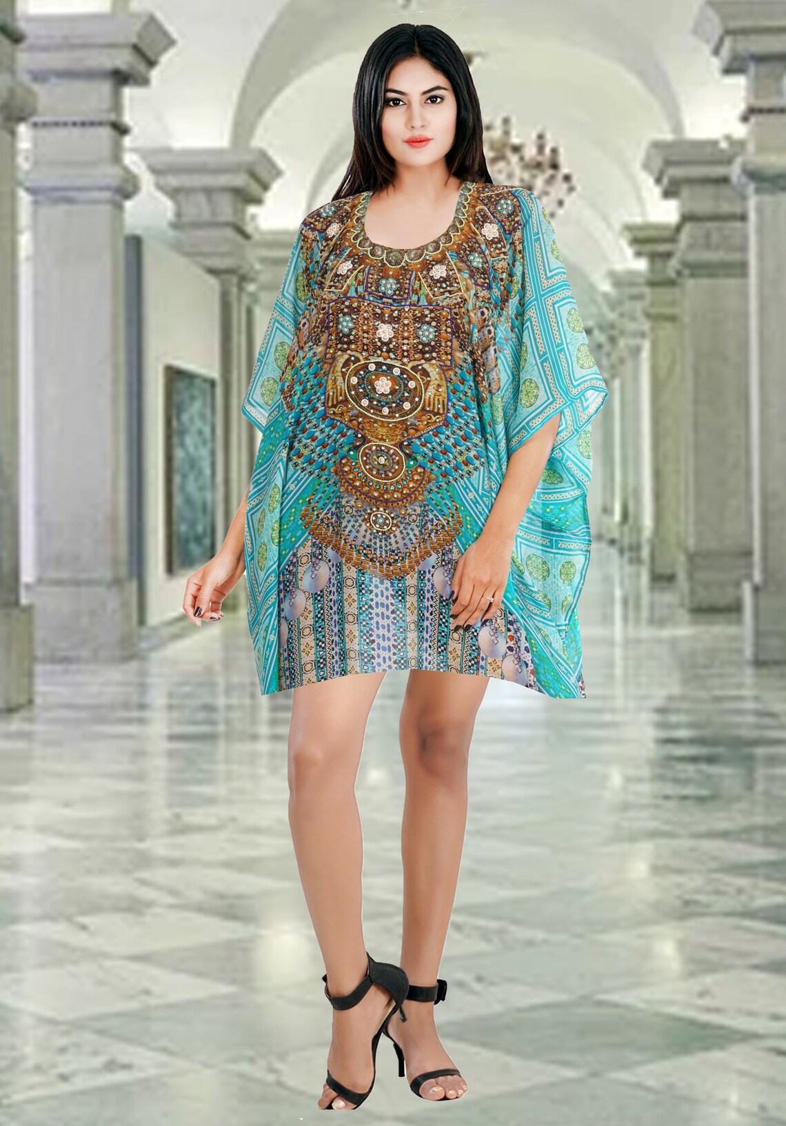 silk caftan plus size