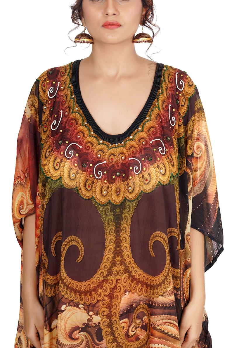 Silk beach cover up kaftan Resort wear for women beach Etsy