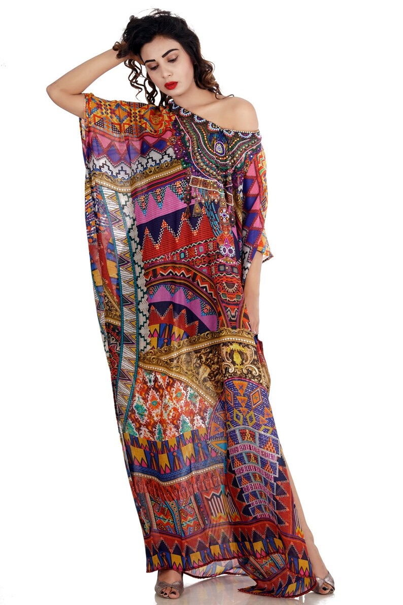silk caftan plus size