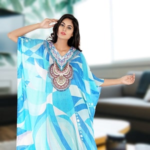 Silk Kaftan Plus Size Sequin Women Long Length kaftan Beach Wear silk Kaftan kaftan Dress Gift for Her Modest kaftan Maxi Dress