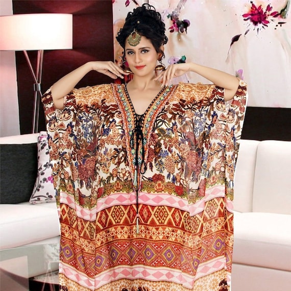 Beach Cover up Silk Kaftan Online One Piece Dress on Sale jeweled hand Made formal caftan Hot Look Luxuries Resort Yacht Party Kaftan 364 Etsy