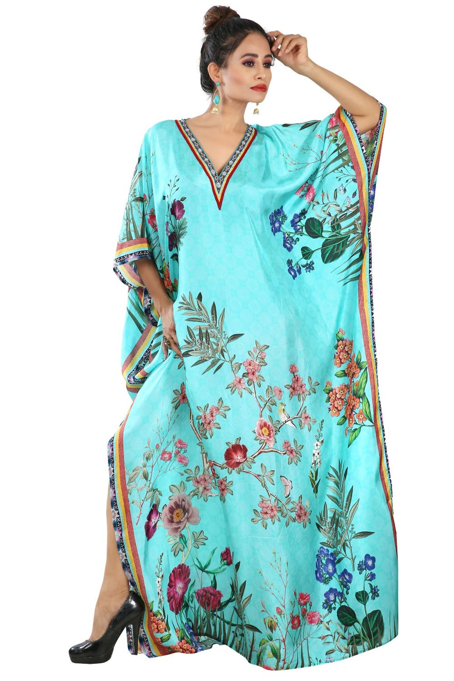 Swim Wear Caftan Stunning Beach Dress Designer Silk Caftan Etsy