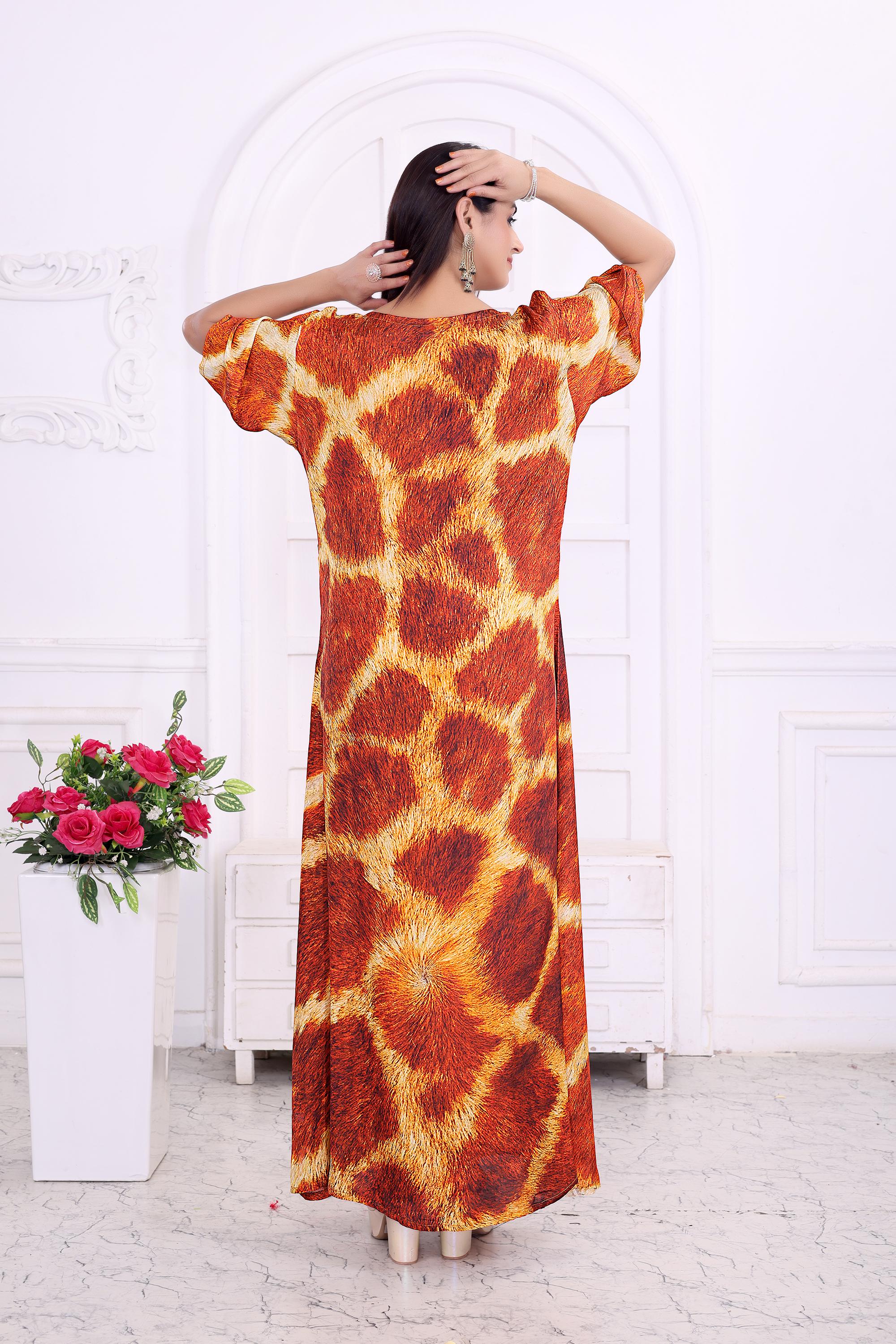 silk tiger dress Simone Bruns Tiger Print Silk Dress ZC Luxury