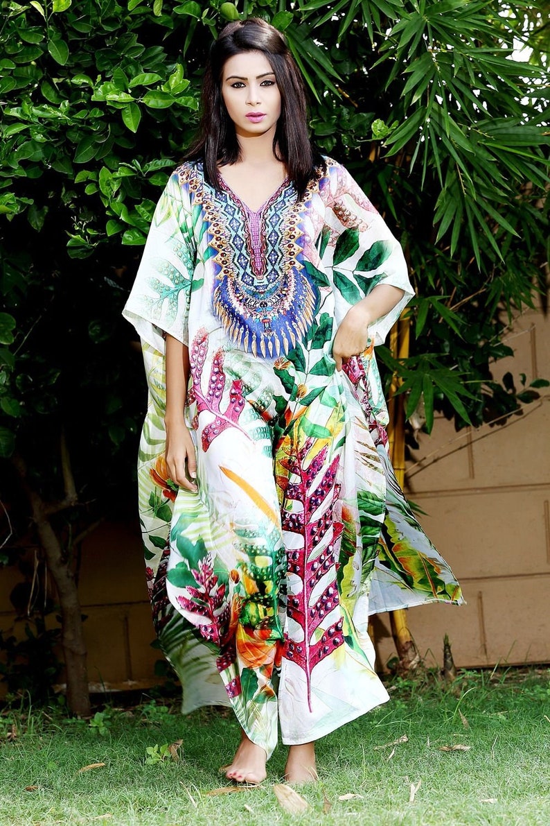 Light weight silk caftans hand made kaftan silk beach wear Etsy
