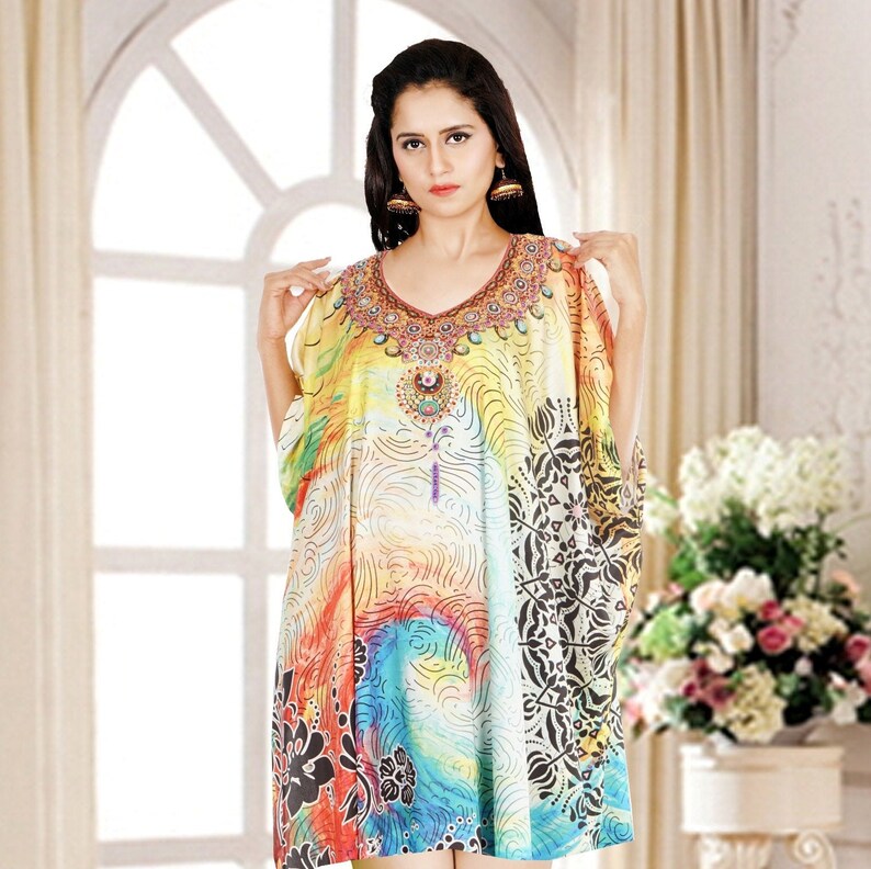 Hand Made kaftan Dressy jewelled kaftan Plus size Short kaftan Beach cover up kaftan Evening kaftan Resort wear kaftan for sale 98s