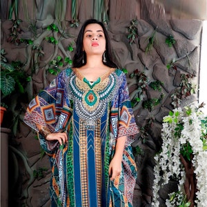 Silk Kaftan Animal print kaftan Cruise wear for woman long dress women plus size kaftan tops designer print kaftan petite casual wear kaftan