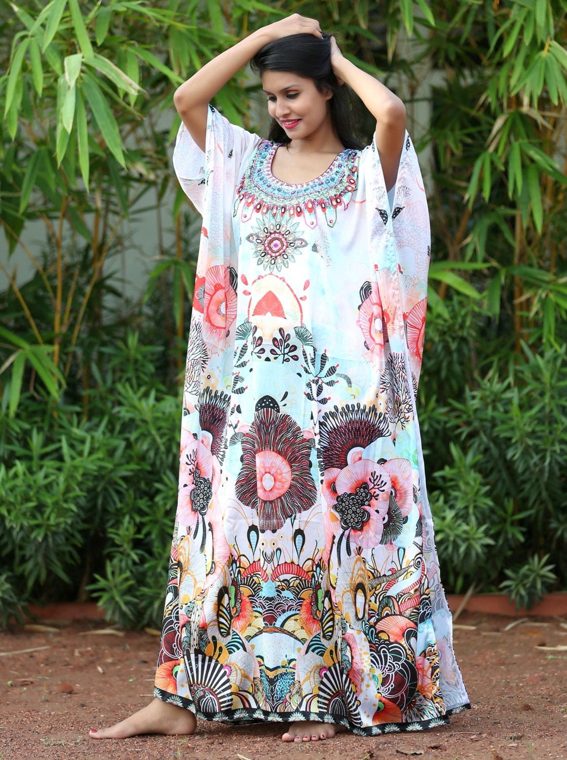 silk caftan plus size