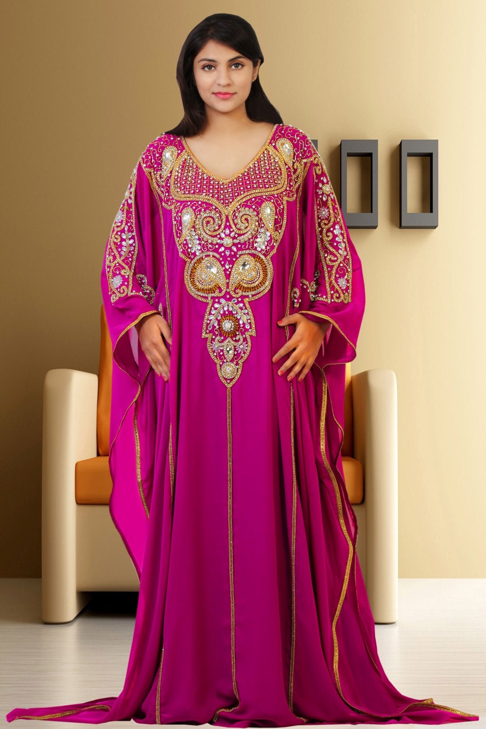 Dubai very fancy kaftan / abaya jalabiya Ladies Maxi Dress Etsy