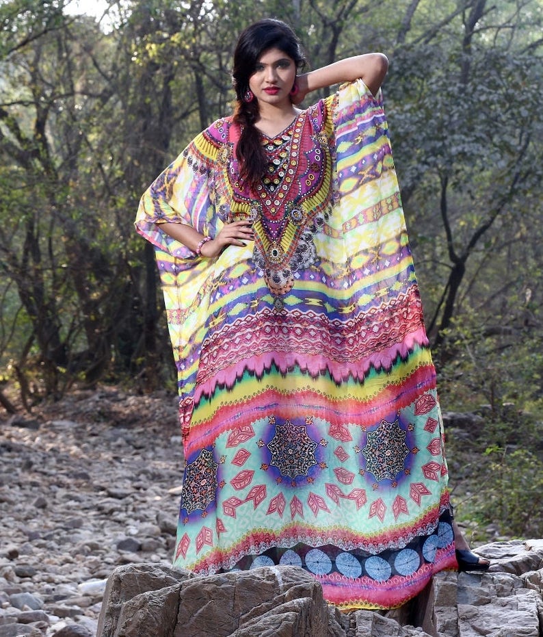 silk caftan plus size