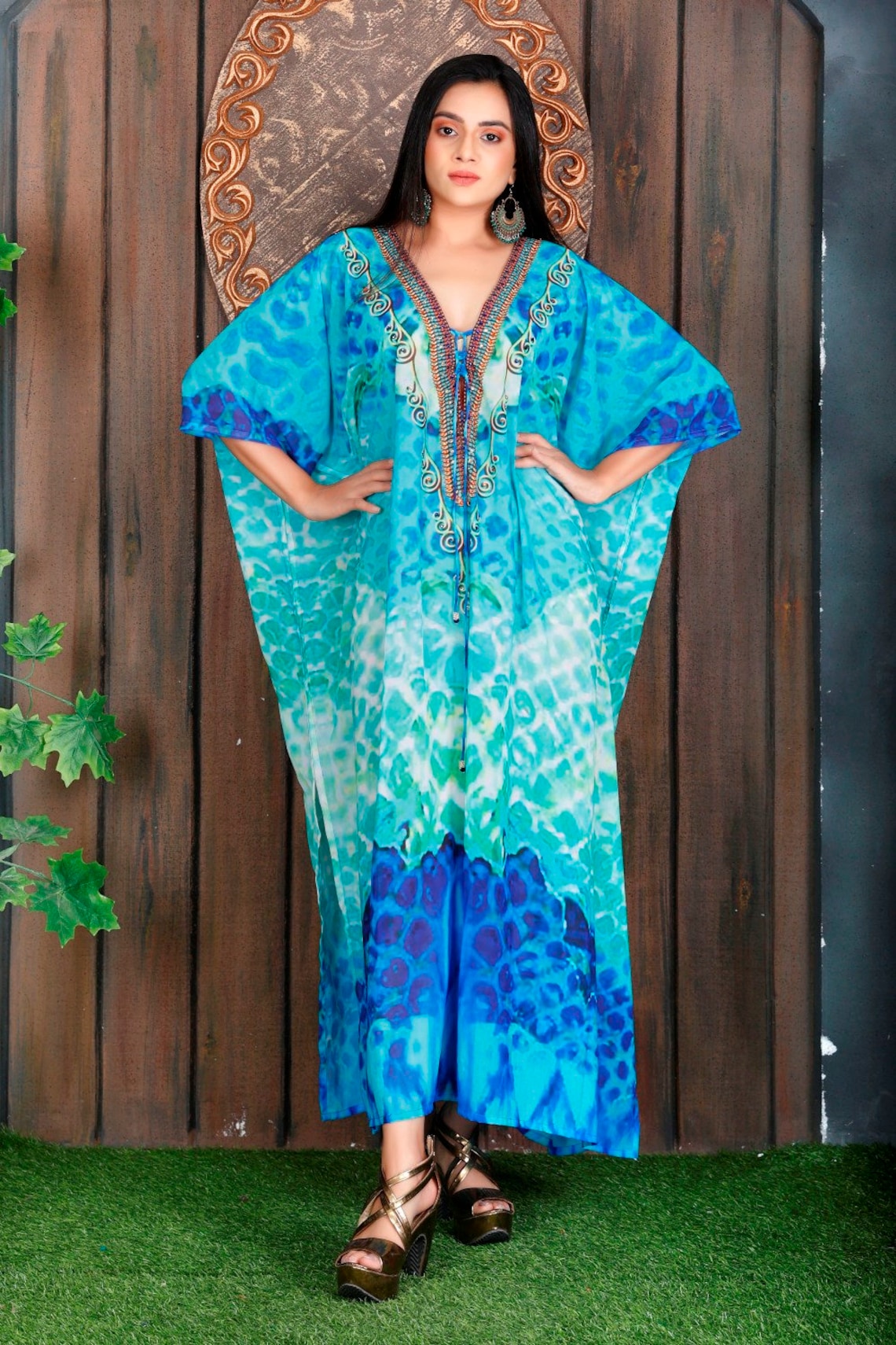 silk caftan plus size