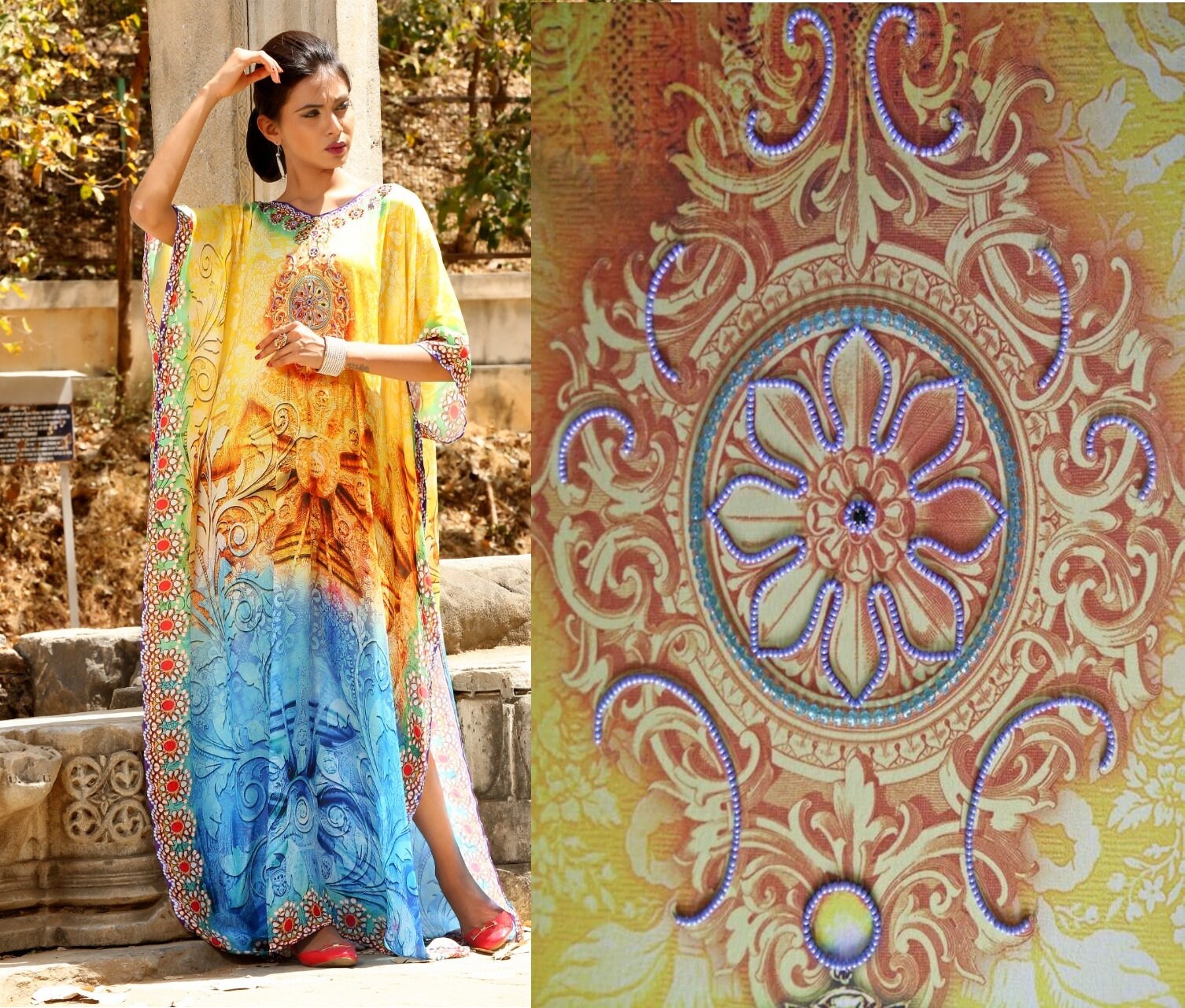 silk caftan plus size