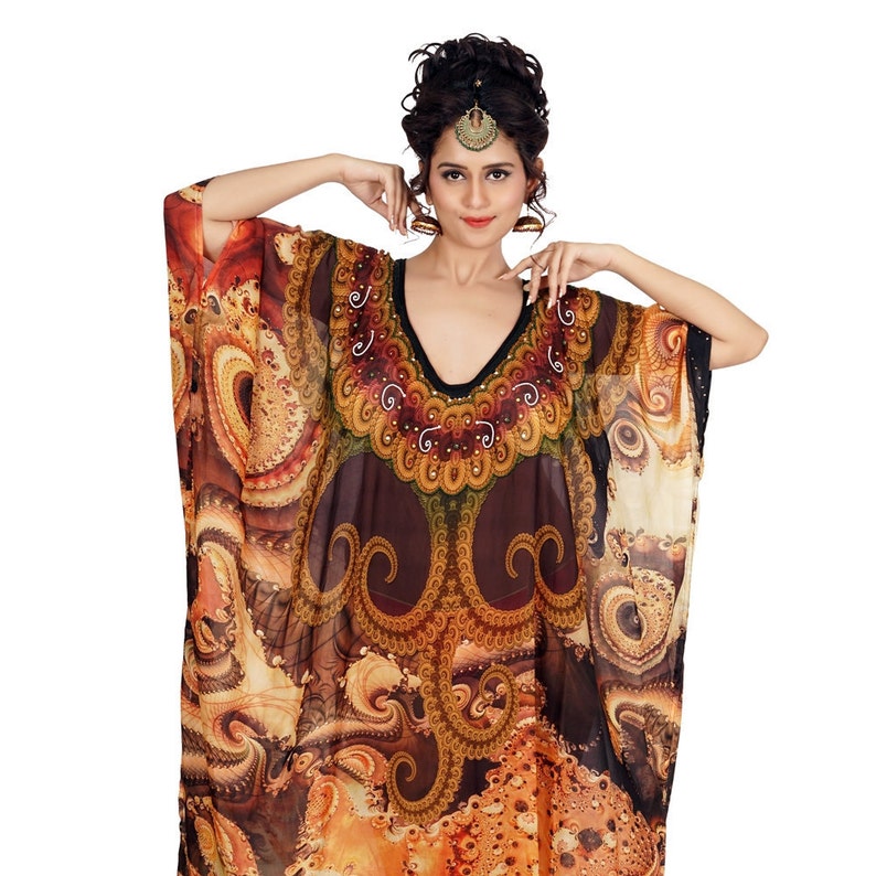 Silk beach cover up kaftan Resort wear for women beach Etsy