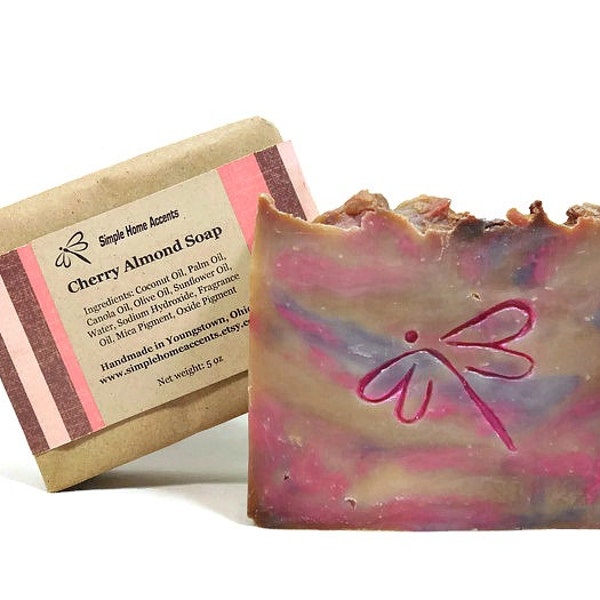 Cherry Almond Soap, Handmade Soap, Vegan Soap, Gift under 10