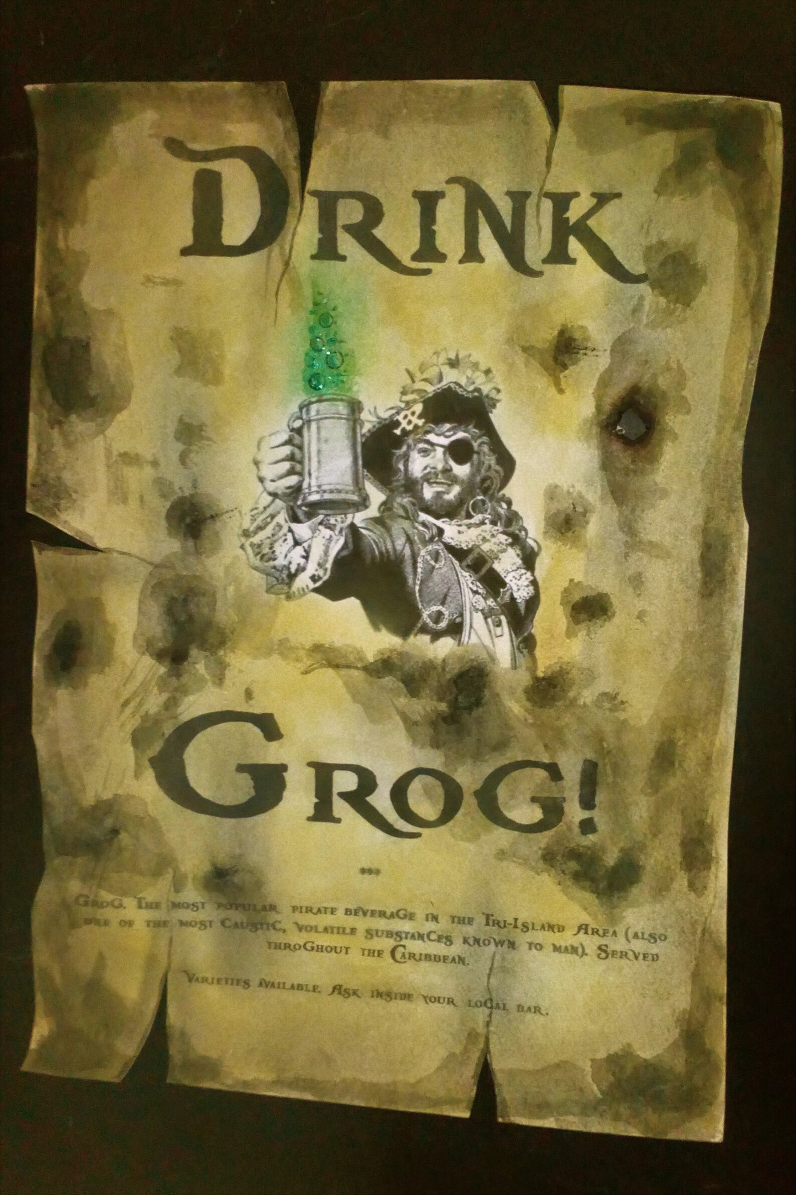 DRINK GROG Poster/decoration/prop Pirate/monkey Island Etsy