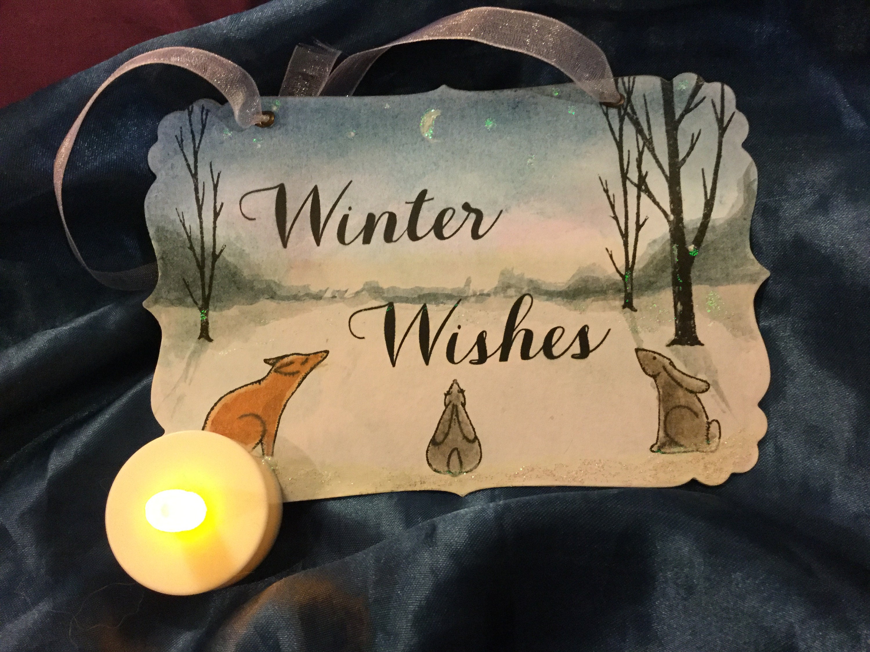 Winter Wishes Woodland Animals Christmas Sign Decoration | Etsy