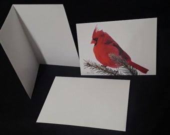 Tarjeta roja de notas en blanco Cardinal