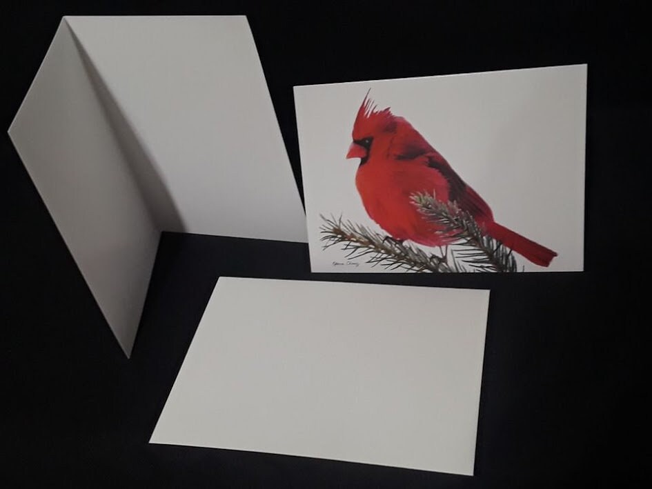 Cardinal Note Paper Red Cardinal Blank Note Card - Etsy