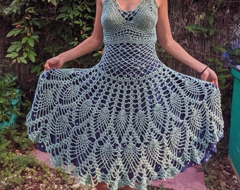 PATTERN: Fairy Dress / Pixie / Crochet cover up /pineapple skirt / PDF download