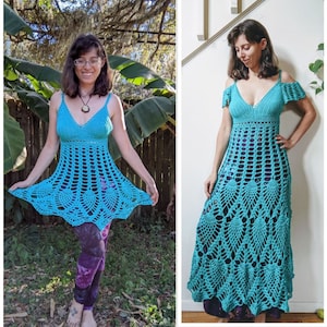Pattern: Dancing Pixie Fluttertop and Dress / Crochet top and dress pattern / Customizable and size inclusive
