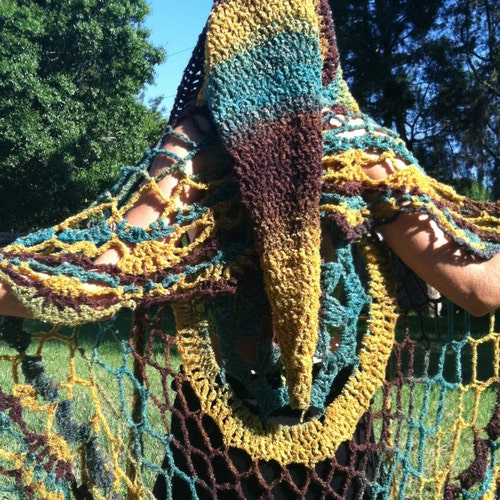 Bohemian Lace Duster and Pointed Hood set