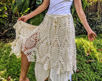 Pattern: Pineapple Lace Drawstring Skirt / Lace Layer / Beach Cover up / PDF download