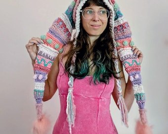 Pattern: Airy Fairy Beanie / Crochet Jester Hat / PDF Download