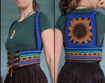 Aquarius Flower Forager  / Crochet underbust vest