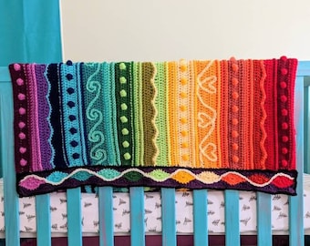 Pattern: Technicolor Dream Baby Blanket / Crochet pattern