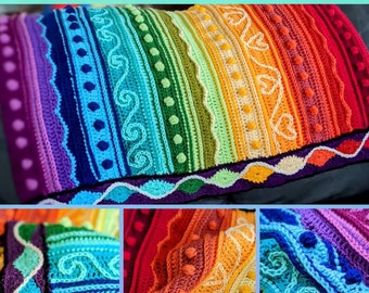 Pattern: Technicolor Dream Baby Blanket / Crochet pattern
