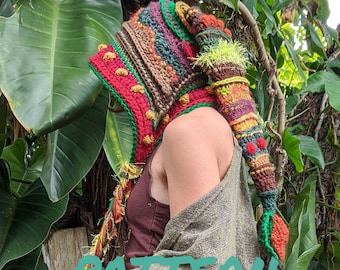 Crochet Fae Elf Hood PATTERN: Long Pixie Hat (PDF)