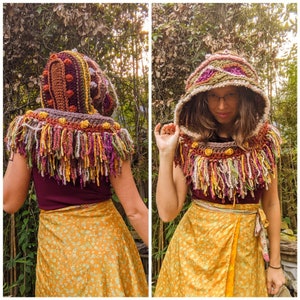 Pattern: Lion Mane Fringed Hood / Hooded Scarf / Scoodie