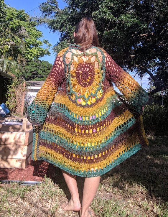 Pattern: Garden Party Cardigan / Crochet Lace Cardigan Robe / PDF