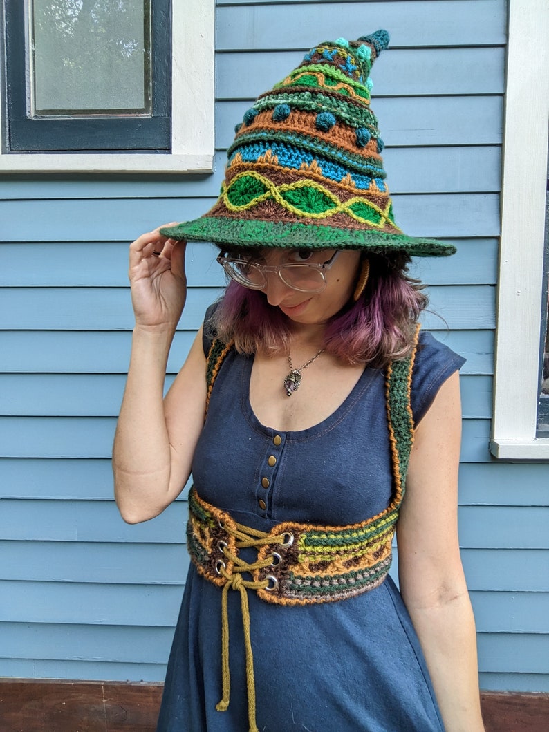 Pattern: Spellworker Witch's Hat / Crochet pointed witch hat image 2