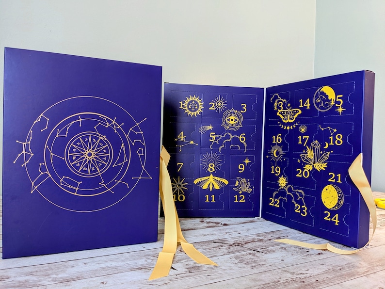Advent Calendar Box / DIY Wholesale Bulk Packaging / Fill your own advent / Witch crystal astrology theme image 1