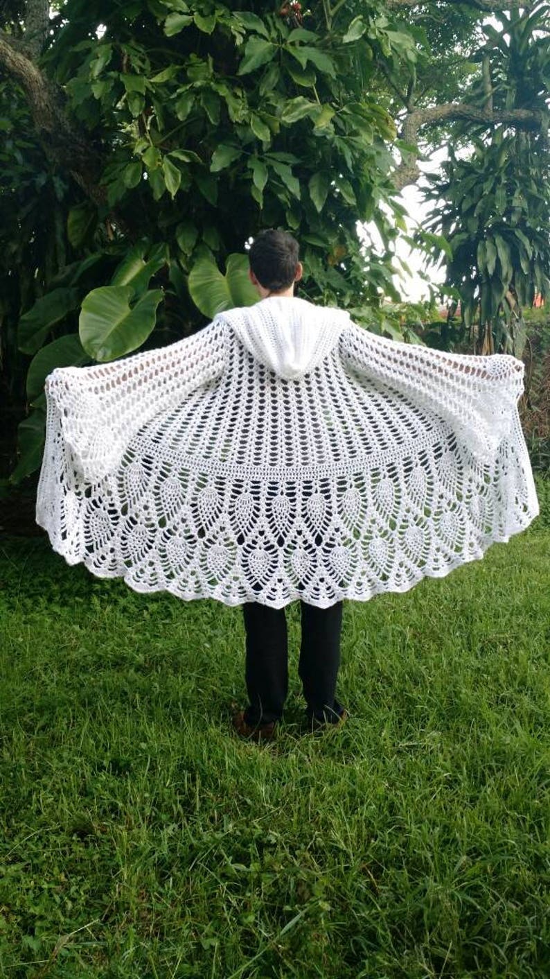 Pattern: Fairy Queen Coat / Wrap Dress or Cardigan / Bridal / Pineapple crochet / PDF download image 9