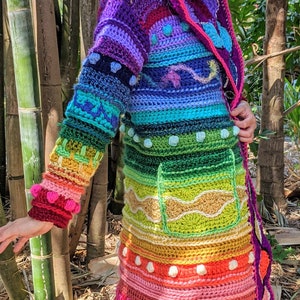 Pattern: Technicolor Dream Coat / Freeform crochet / PDF download image 5
