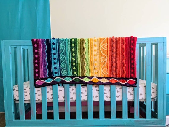Pattern Technicolor Dream Baby Blanket Crochet Pattern Etsy Canada