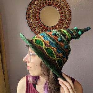 Pattern: Spellworker Witch's Hat / Crochet pointed witch hat image 7