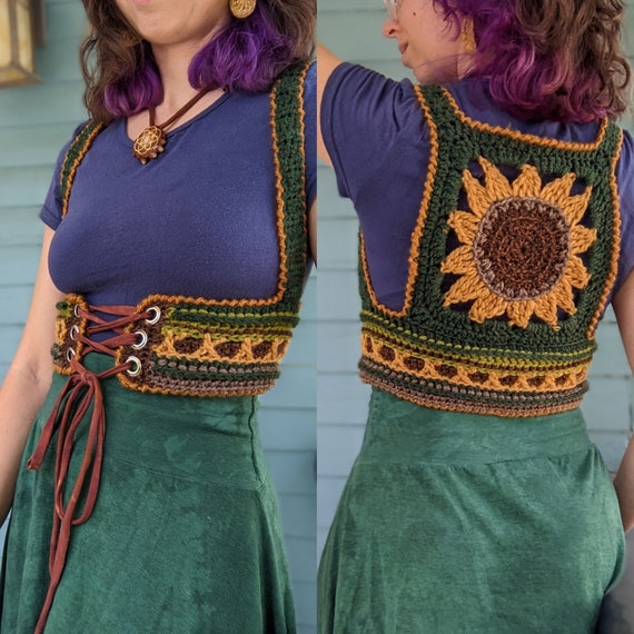 Pattern: Flower Forager Corset Vest / Underbust Corset / Crochet