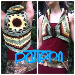 PATTERN: Sunflower Mandala Crochet Vest / Circle vest / PDF download image 3