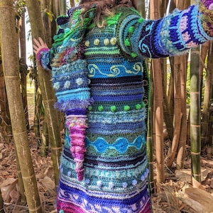 Pattern: Technicolor Dream Coat / Freeform crochet / PDF download