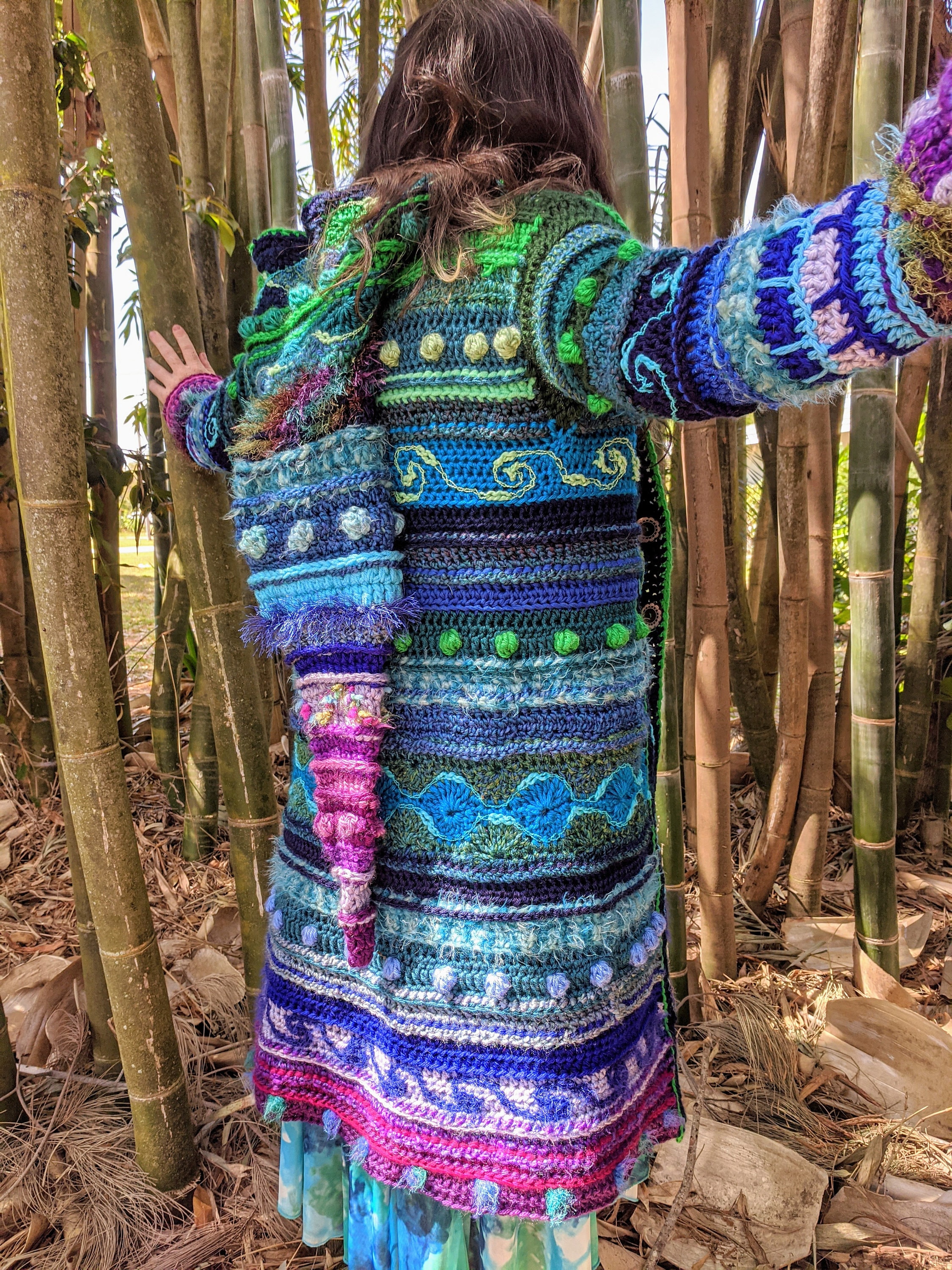 Pattern: Technicolor Dream Coat / Freeform Crochet / PDF Download