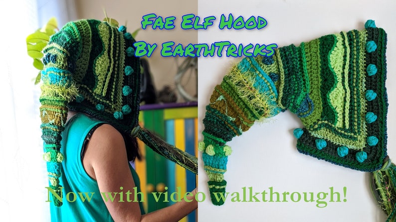 Pattern Pack: Fae Elf Hood and Hat Combo / Brimmed Hat / Long Tailed Pointed Hat Beanie image 2