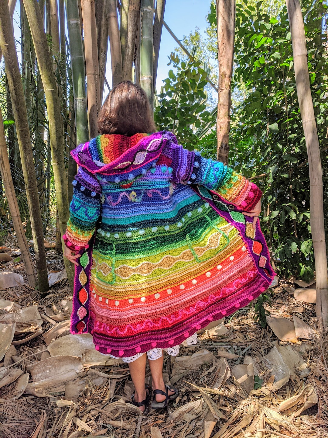 Pattern: Technicolor Dream Coat / Freeform Crochet / PDF Download