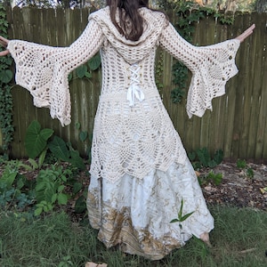 Pattern: Fairy Queen Coat / Wrap Dress or Cardigan / Bridal / Pineapple crochet / PDF download image 4