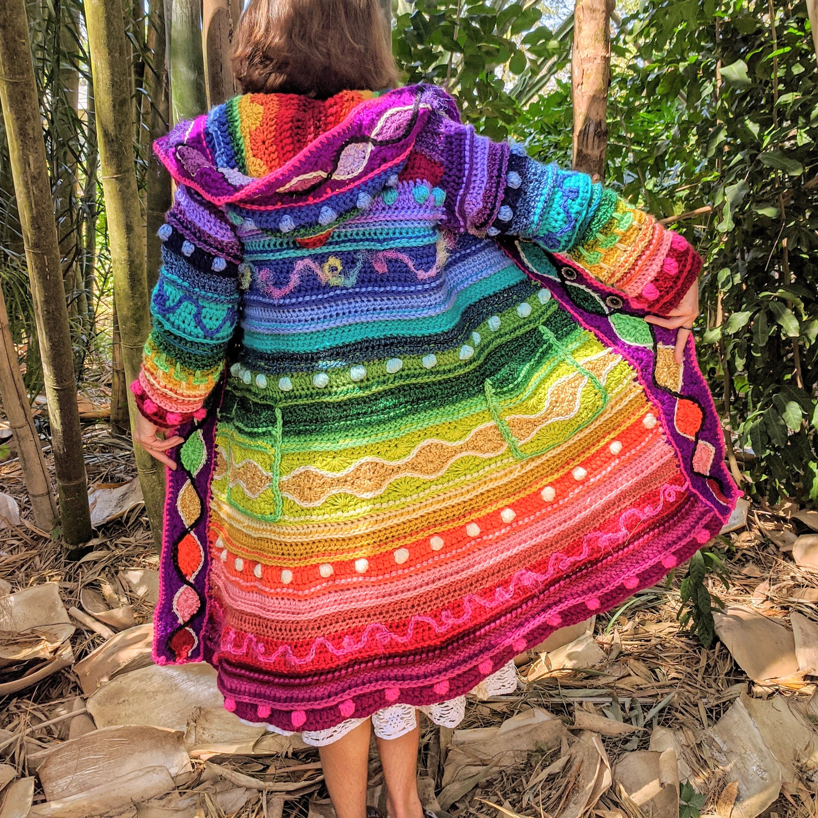 Pattern: Technicolor Dream Coat / Freeform Style Crochet / PDF