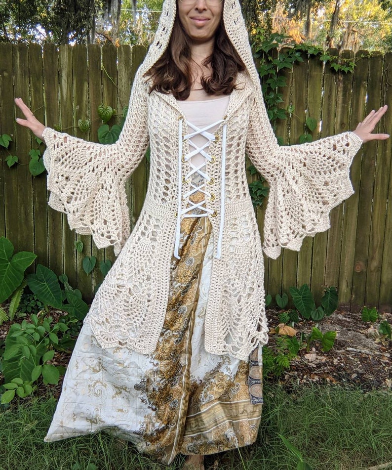 Pattern: Fairy Queen Coat / Wrap Dress or Cardigan / Bridal / Pineapple crochet / PDF download 