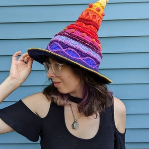 Pattern: Spellworker Witch's Hat / Crochet pointed witch hat image 3