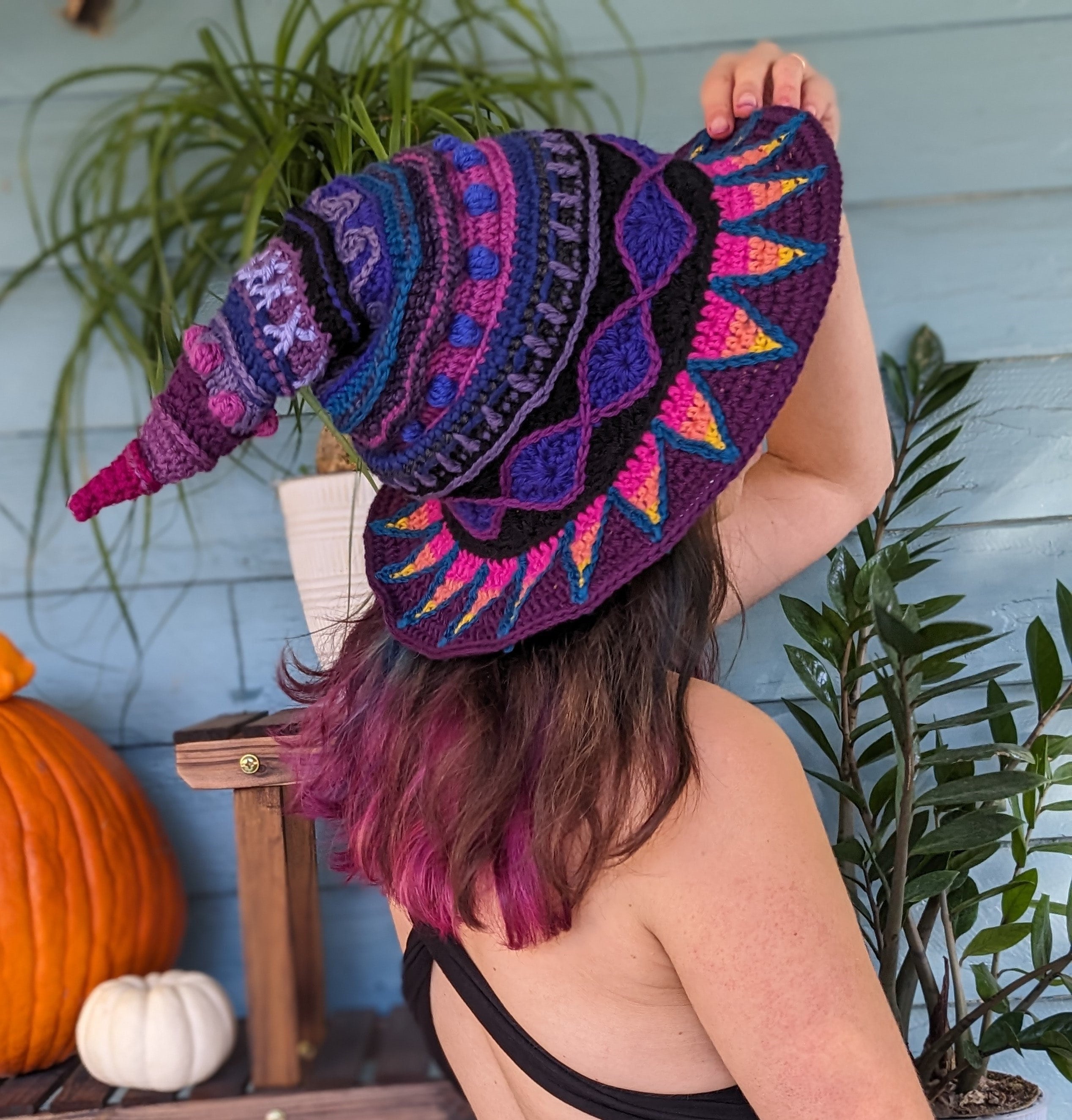 Crochet witch hat clearance