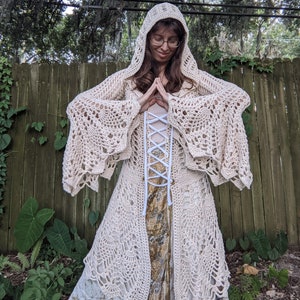 Pattern: Fairy Queen Coat / Wrap Dress or Cardigan / Bridal / Pineapple crochet / PDF download image 6